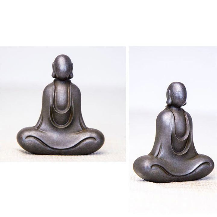 Buddha Stones Tibetan Buddha Iron Powder Rust Cast Resin Statue Desk Decoration