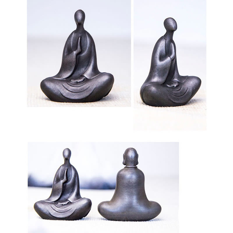 Buddha Stones Tibetan Buddha Iron Powder Rust Cast Resin Statue Desk Decoration - image 33