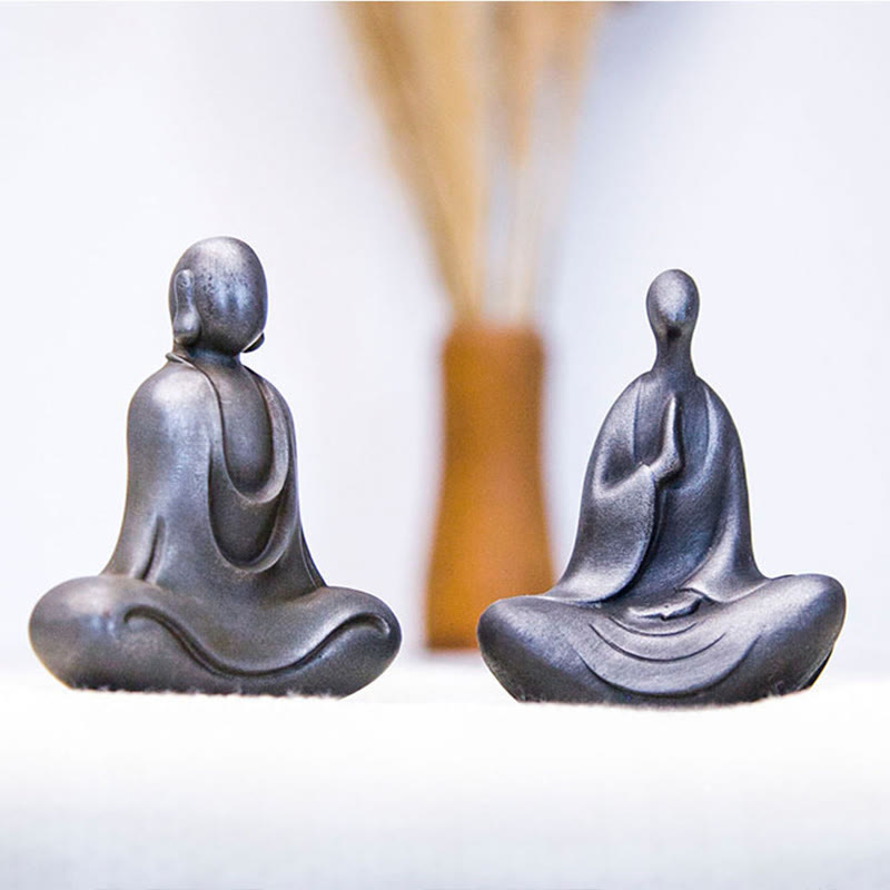 Buddha Stones Tibetan Buddha Iron Powder Rust Cast Resin Statue Desk Decoration