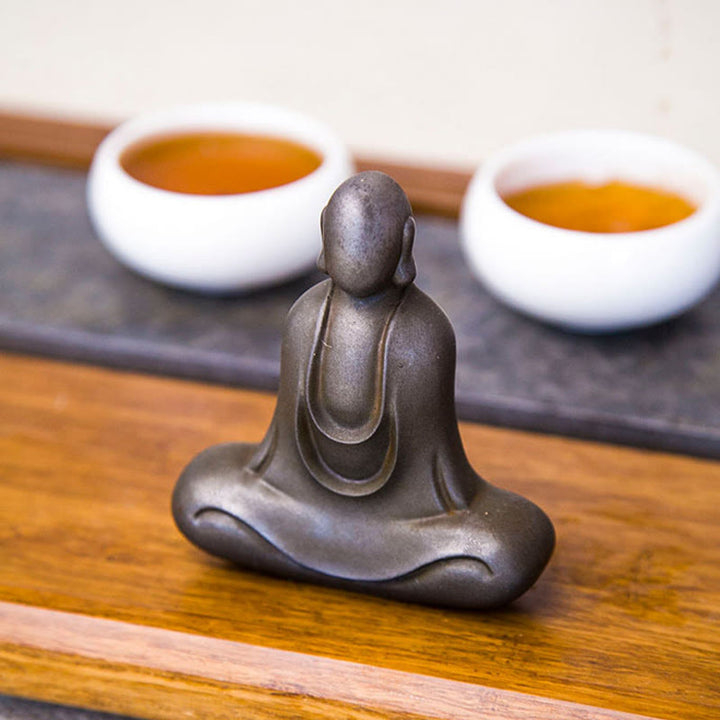Buddha Stones Tibetan Buddha Iron Powder Rust Cast Resin Statue Desk Decoration - image 23