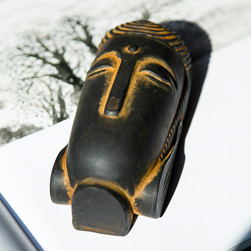 Buddha Stones Closed Eyes Meditating Buddha Iron Powder Rust Cast Resin Statue Home Decoration - image 7