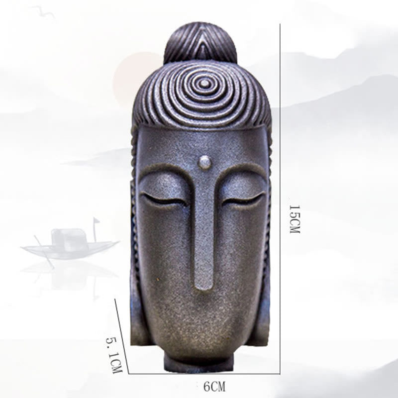 Buddha Stones Closed Eyes Meditating Buddha Iron Powder Rust Cast Resin Statue Home Decoration - image 25