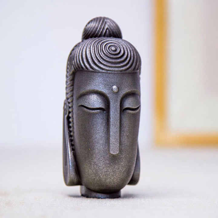 Buddha Stones Closed Eyes Meditating Buddha Iron Powder Rust Cast Resin Statue Home Decoration - image 18