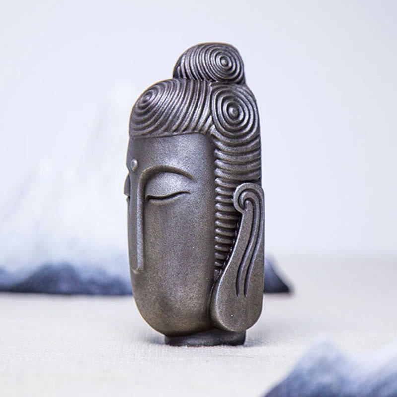 Buddha Stones Closed Eyes Meditating Buddha Iron Powder Rust Cast Resin Statue Home Decoration - image 15