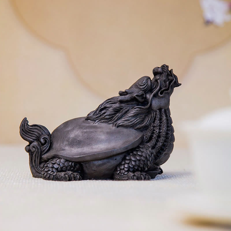 Buddha Stones Handmade Dragon Turtle Iron Powder Rust Cast Resin Statue Home Decoration - image 23
