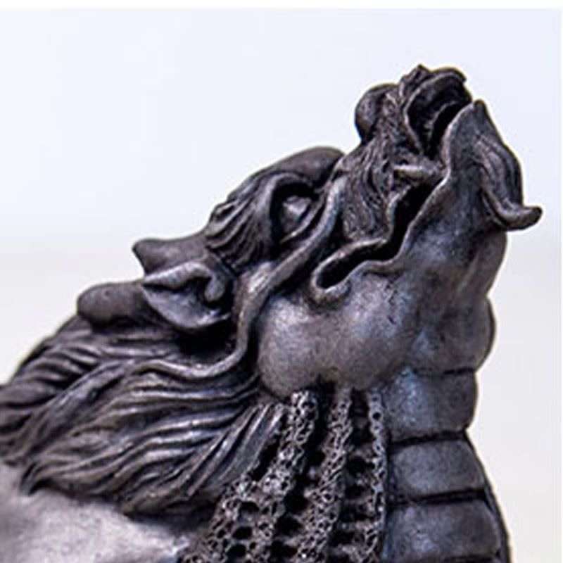 Buddha Stones Handmade Dragon Turtle Iron Powder Rust Cast Resin Statue Home Decoration - image 17