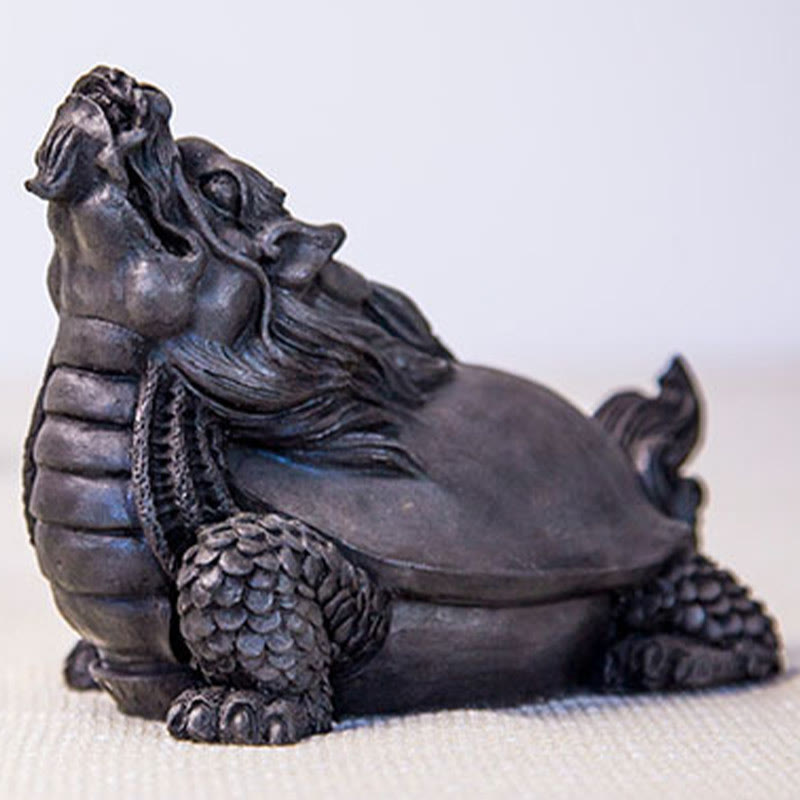 Buddha Stones Handmade Dragon Turtle Iron Powder Rust Cast Resin Statue Home Decoration - image 18