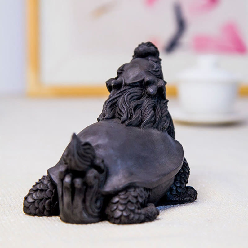 Buddha Stones Handmade Dragon Turtle Iron Powder Rust Cast Resin Statue Home Decoration - image 15