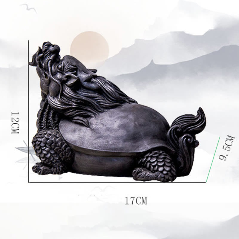 Buddha Stones Handmade Dragon Turtle Iron Powder Rust Cast Resin Statue Home Decoration - image 27