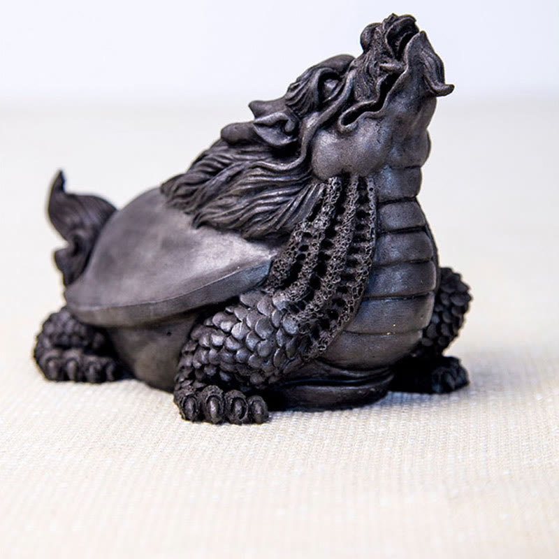 Buddha Stones Handmade Dragon Turtle Iron Powder Rust Cast Resin Statue Home Decoration - image 22