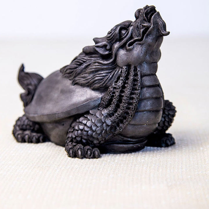 Buddha Stones Handmade Dragon Turtle Iron Powder Rust Cast Resin Statue Home Decoration - image 22