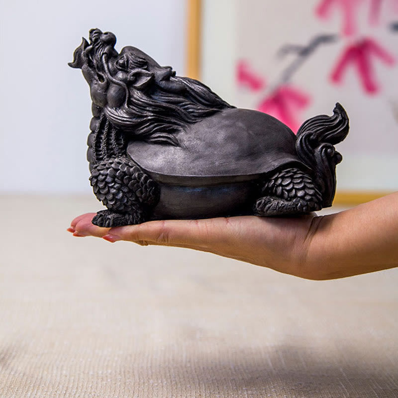 Buddha Stones Handmade Dragon Turtle Iron Powder Rust Cast Resin Statue Home Decoration - image 16