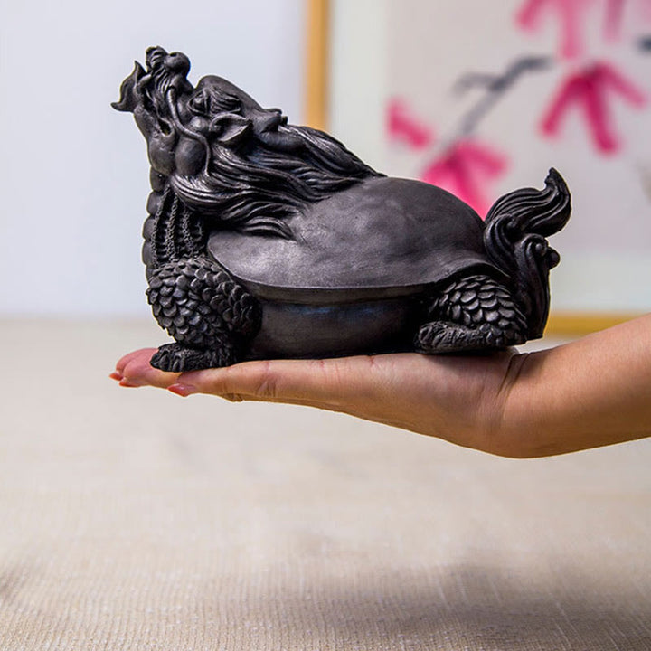 Buddha Stones Handmade Dragon Turtle Iron Powder Rust Cast Resin Statue Home Decoration - image 16
