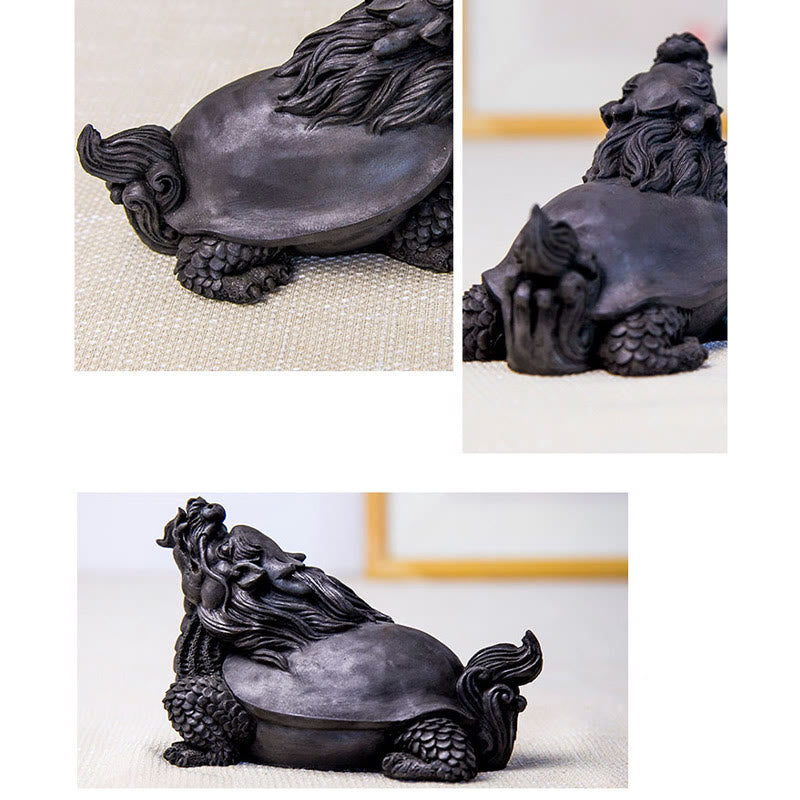 Buddha Stones Handmade Dragon Turtle Iron Powder Rust Cast Resin Statue Home Decoration - image 25