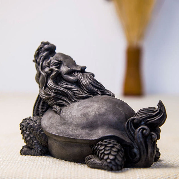 Buddha Stones Handmade Dragon Turtle Iron Powder Rust Cast Resin Statue Home Decoration - image 21