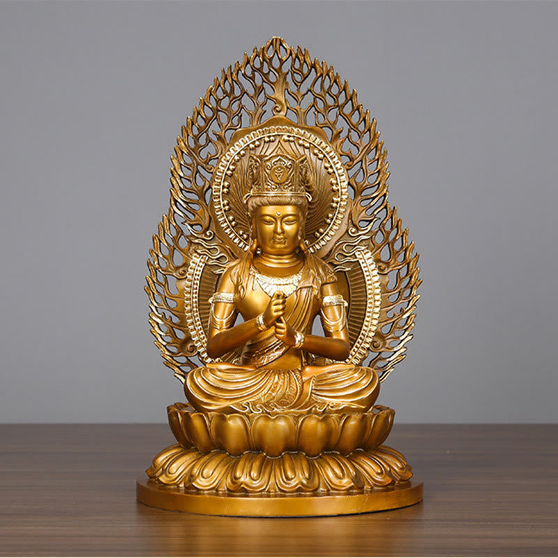 Buddha Stones Tathagata Buddha Figurine Serenity Copper Statue Home Offering Decoration