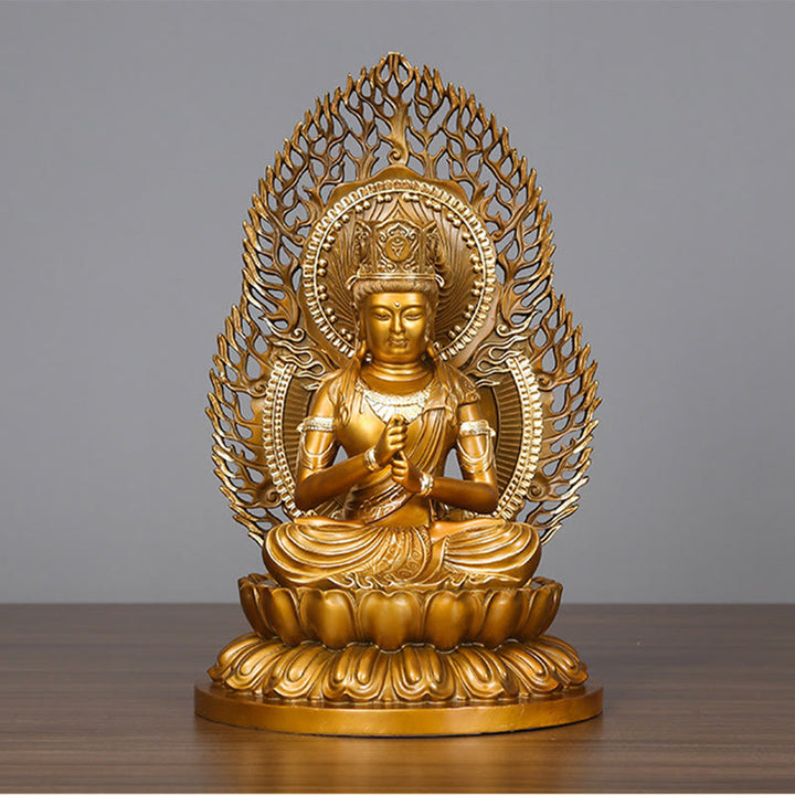 Buddha Stones Tathagata Buddha Figurine Serenity Copper Statue Home Offering Decoration