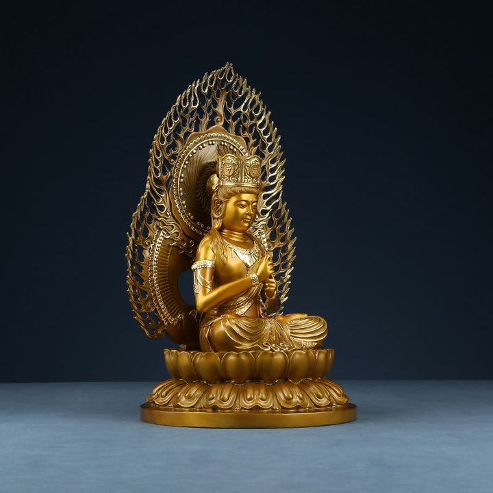 Buddha Stones Tathagata Buddha Figurine Serenity Copper Statue Home Offering Decoration