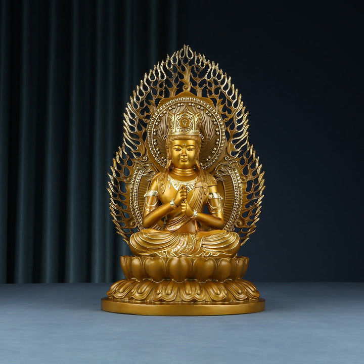 Buddha Stones Tathagata Buddha Figurine Serenity Copper Statue Home Offering Decoration - Buddha 25*24*42cm - image 0