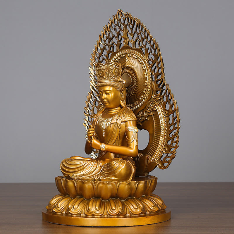 Buddha Stones Tathagata Buddha Figurine Serenity Copper Statue Home Offering Decoration