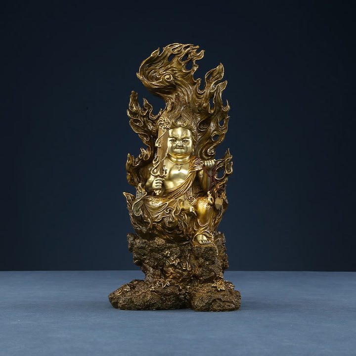 Buddha Stones Acalanatha Buddha Figurine Serenity Copper Statue Home Offering Decoration - image 10