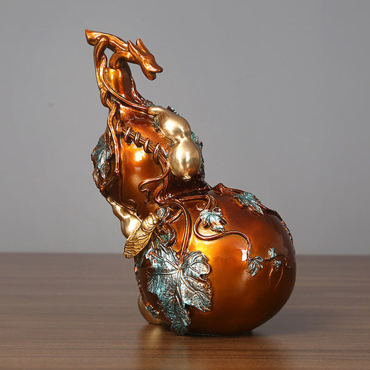 Buddha Stones Golden Gourd Brass Copper Statue Home Desk Decoration - image 3