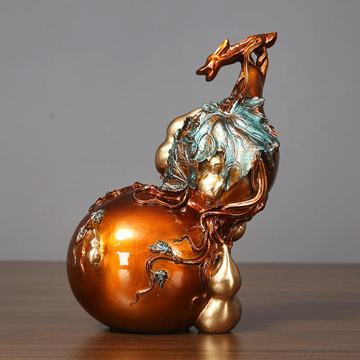 Buddha Stones Golden Gourd Brass Copper Statue Home Desk Decoration - image 5