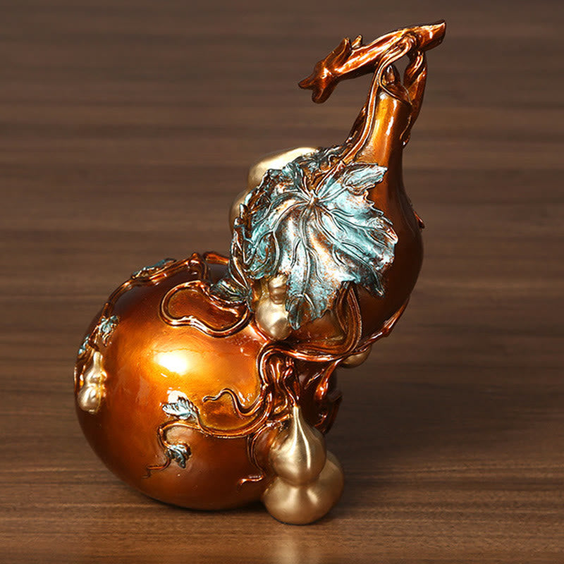 Buddha Stones Golden Gourd Brass Copper Statue Home Desk Decoration - image 11