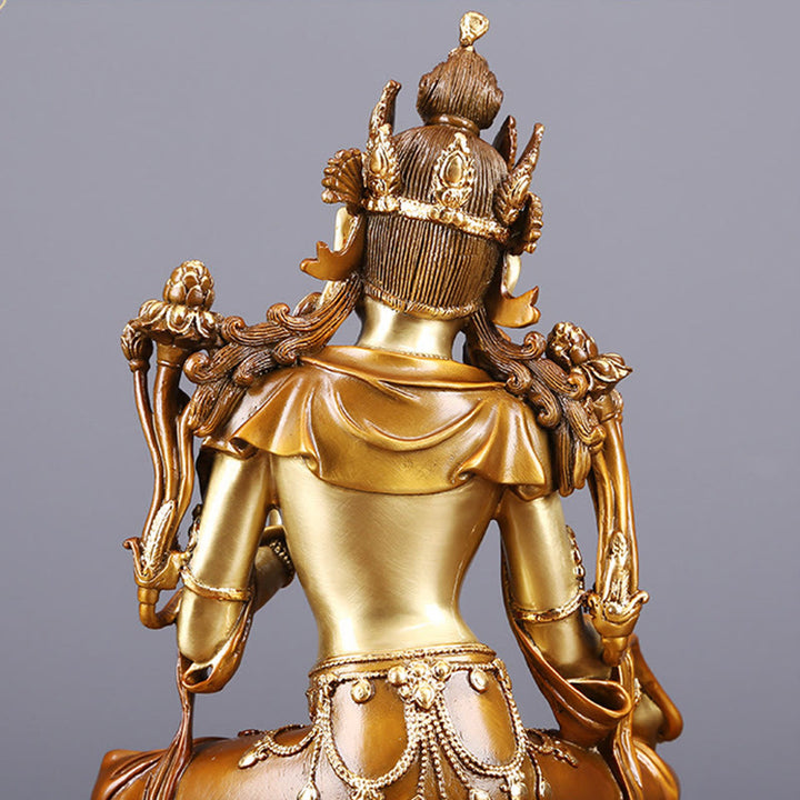 Buddha Stones Bodhisattva Green Tara Figurine Protection Brass Copper Statue Home Offering Decoration - image 7