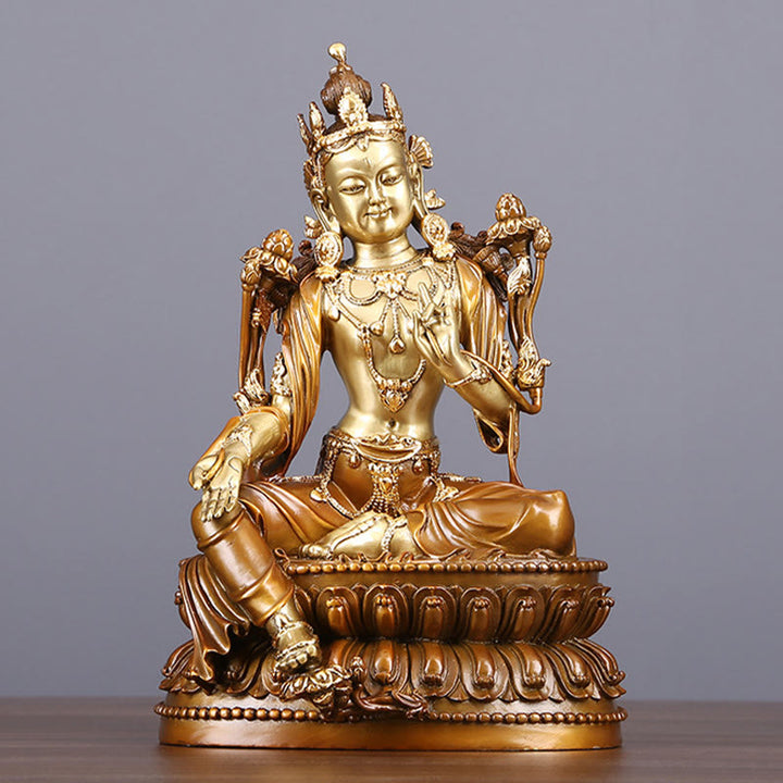 Buddha Stones Bodhisattva Green Tara Figurine Protection Brass Copper Statue Home Offering Decoration - Bodhisattva Green Tara 27*24.5*24.5cm - image 0