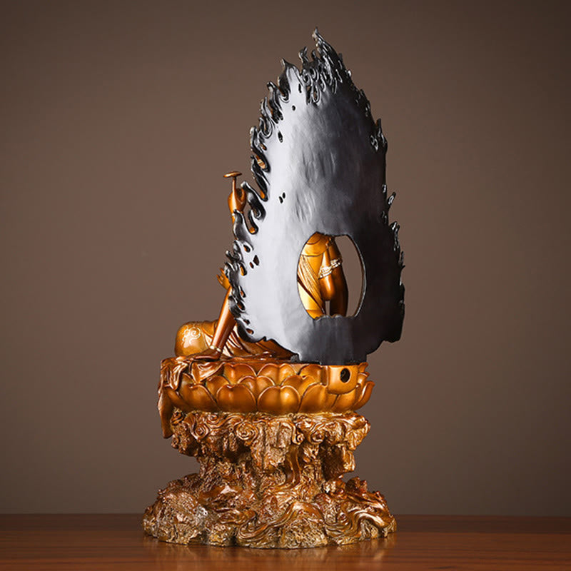 Buddha Stones Kwan Yin Avalokitesvara Success Brass Copper Statue Home Desk Altar Decoration - image 4