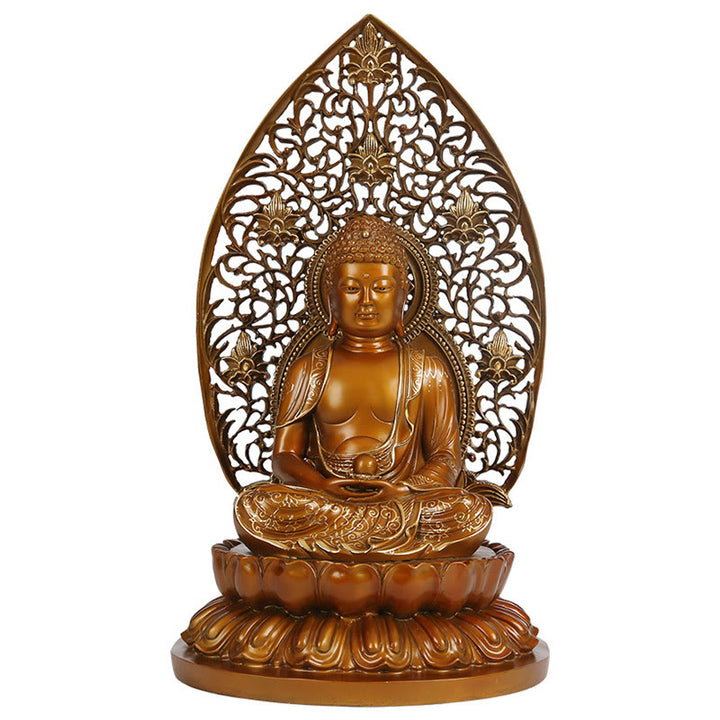 Buddha Stones Sakyamuni Amitabha Medicine Buddha Figurine Serenity Copper Statue Home Offering Decoration - image 12