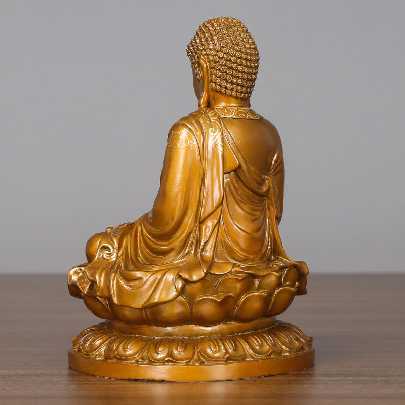 Buddha Stones Amitabha Sakyamuni Medicine Buddha Figurine Compassion Metal Copper Statue Home Decoration