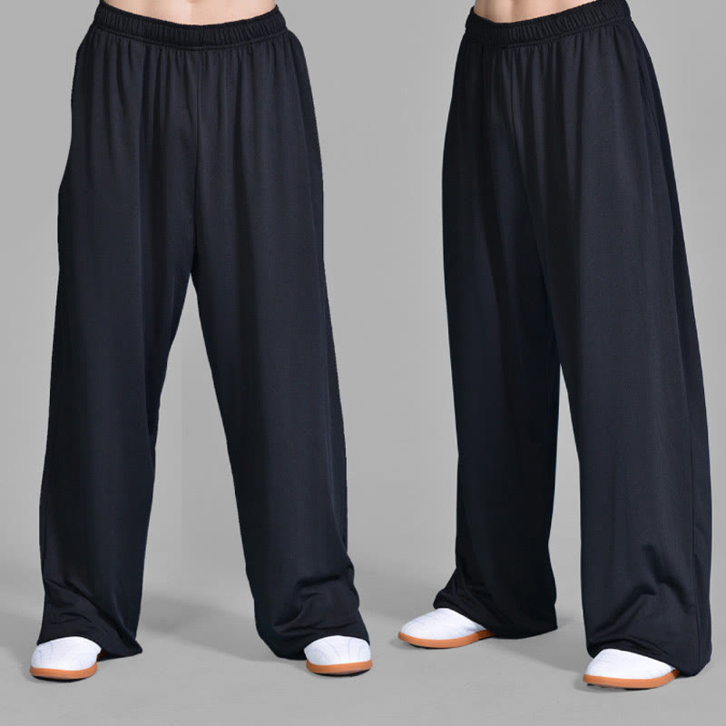 Buddha Stones Summer Unisex Elastic Waist Tai Chi Qigong Practice Pants With Pockets