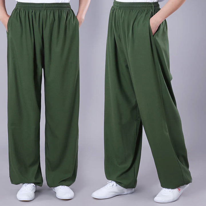 Buddha Stones Summer Unisex Elastic Waist Tai Chi Qigong Practice Breathable  Pants With Pockets - image 17