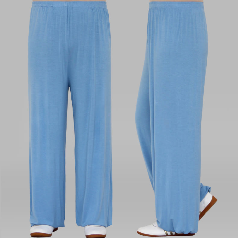 Buddha Stones Summer Elastic Waist Tai Chi Qigong Practice Modal Unisex Pants - LightSkyBlue - 3XL-FIT FOR US/UK/AU/EU-2XL - image 23