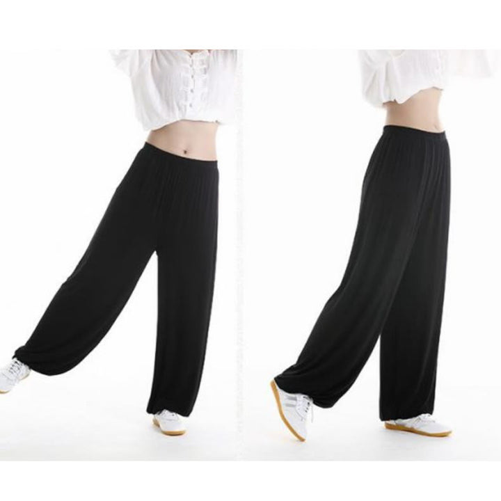 Buddha Stones Summer Elastic Waist Tai Chi Qigong Practice Modal Unisex Pants - image 6