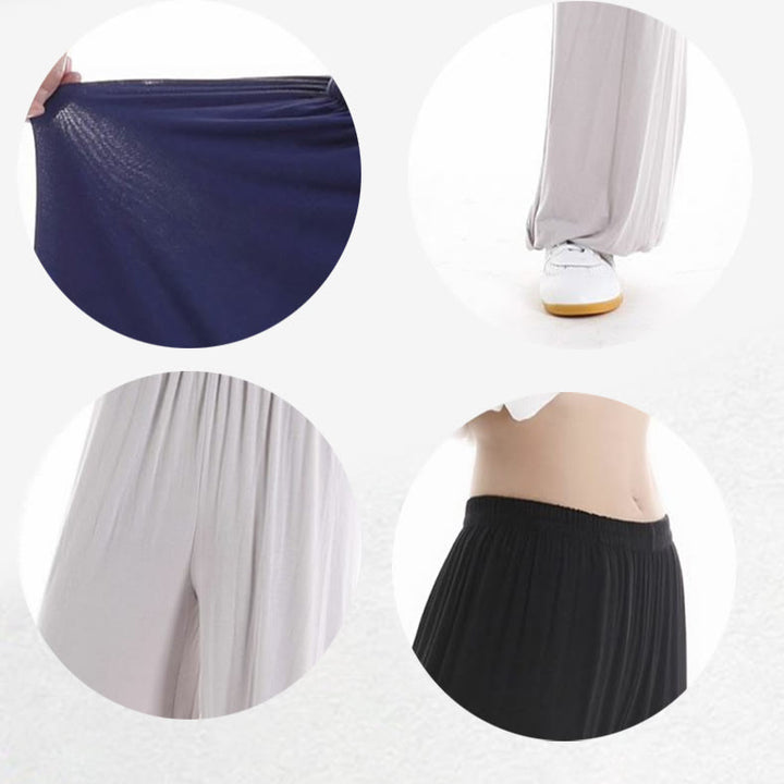 Buddha Stones Summer Elastic Waist Tai Chi Qigong Practice Modal Unisex Pants - image 36