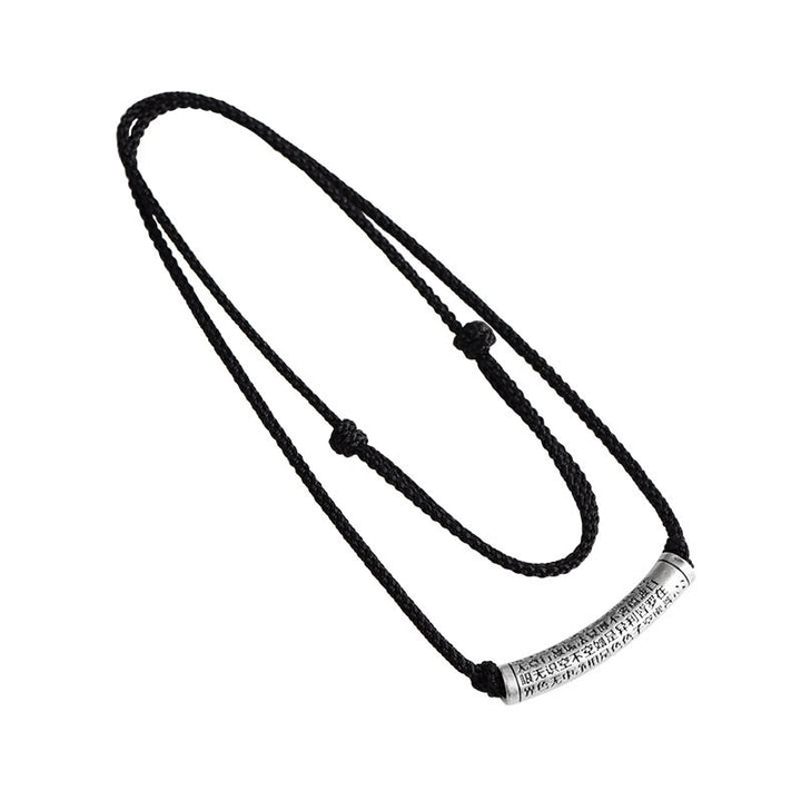 Buddha Stones 999 Sterling Silver Six True Word Heart Sutra String Necklace Pendant - image 24