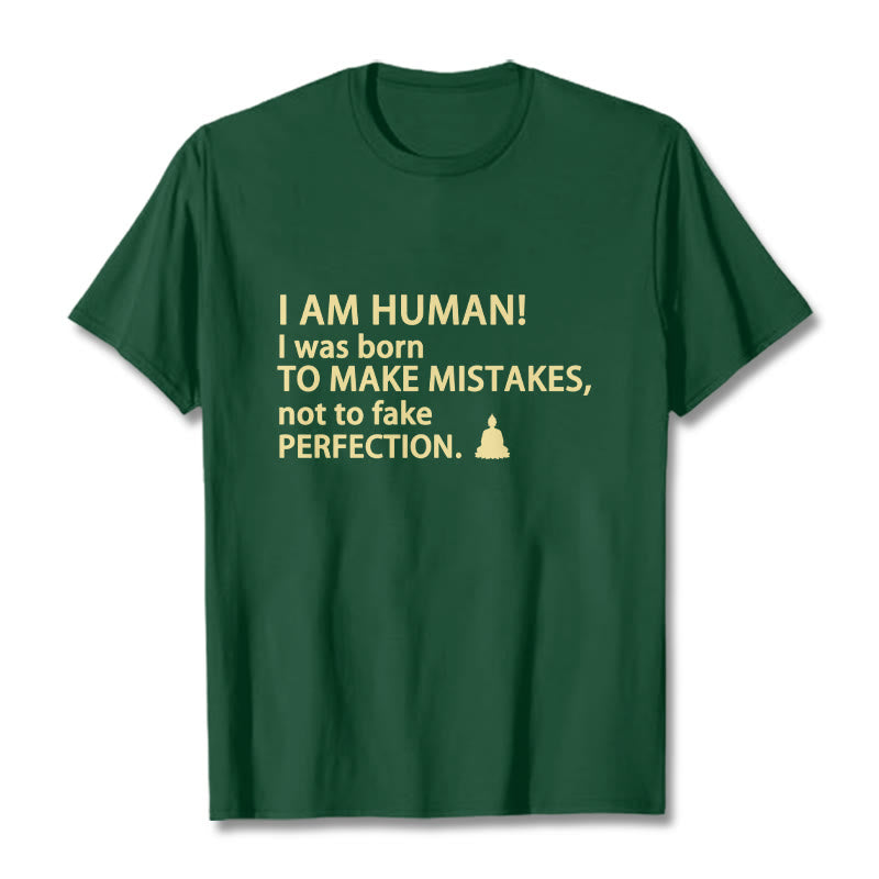 Buddha Stones I Am Human Tee T-shirt - Forest Green - 2XL - image 5