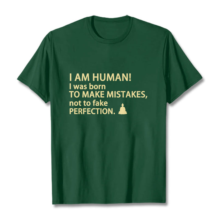 Buddha Stones I Am Human Tee T-shirt - Forest Green - 2XL - image 5
