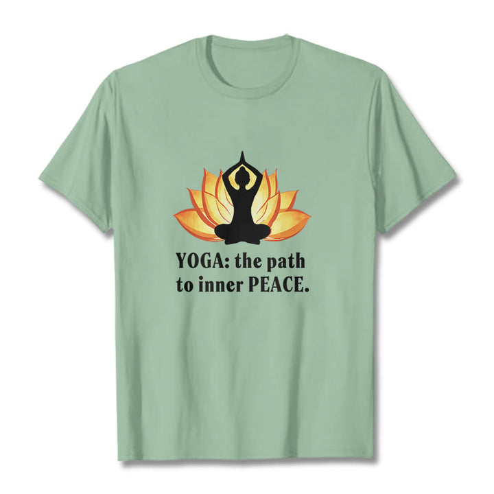 Buddha Stones Yoga The Path To Inner Peace Lotus Tee T-shirt