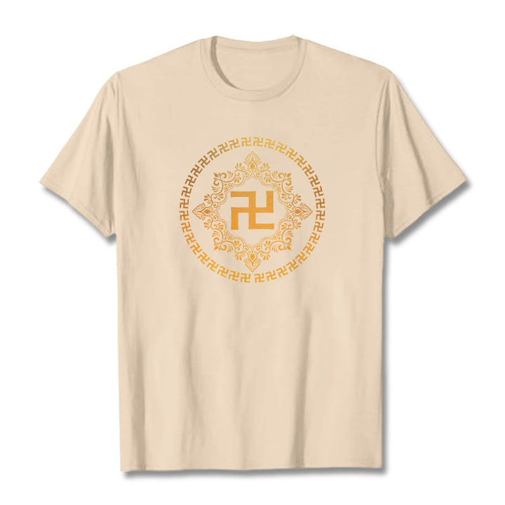 Buddha Stones Swastika Tee T-shirt - Bisque - 2XL - image 18
