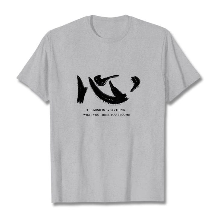 Buddha Stones Xin The Mind Is Everything Tee T-shirt - Light Grey - 2XL - image 19