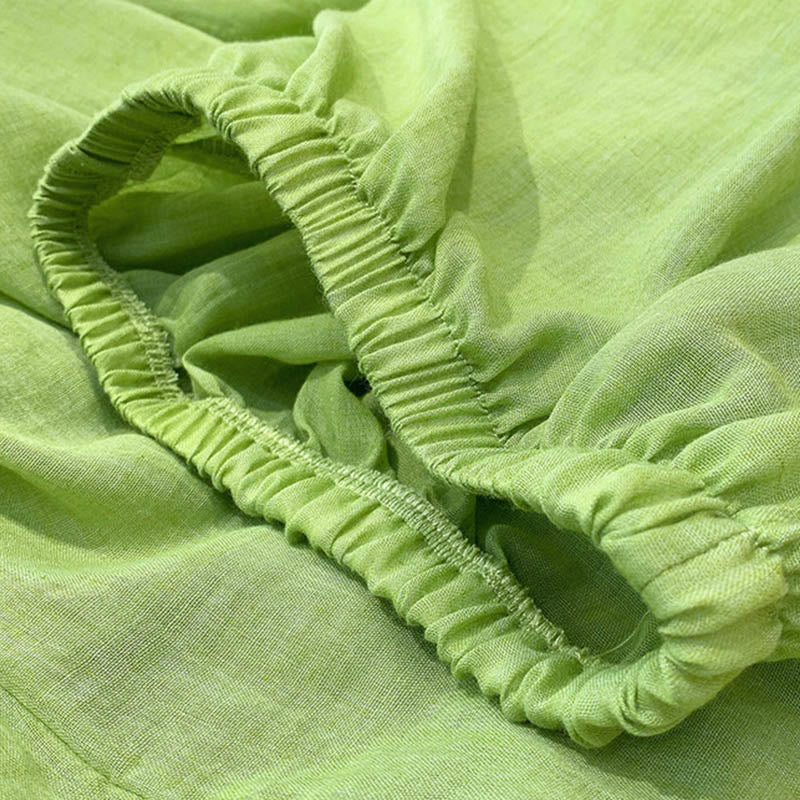 Buddha Stones Summer Plain Color Linen Drawstring Pants With Pockets - image 24