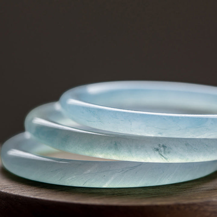 Buddha Stones Natural Aquamarine Serenity Bangle Bracelet - image 18