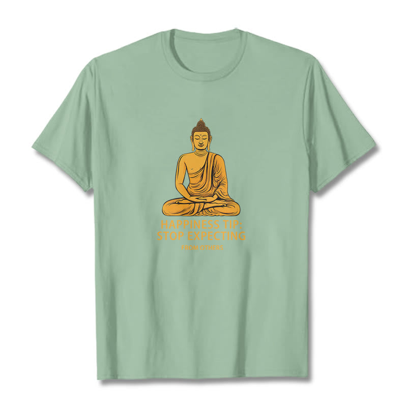 Buddha Stones Stop Expecting From others Buddha Tee T-shirt - Pale Green - 2XL - image 13