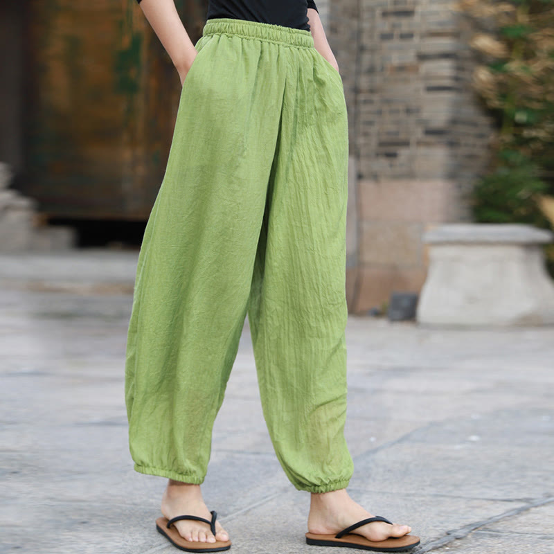Buddha Stones Casual Summer Women's Cotton Pants With Pockets - image 2