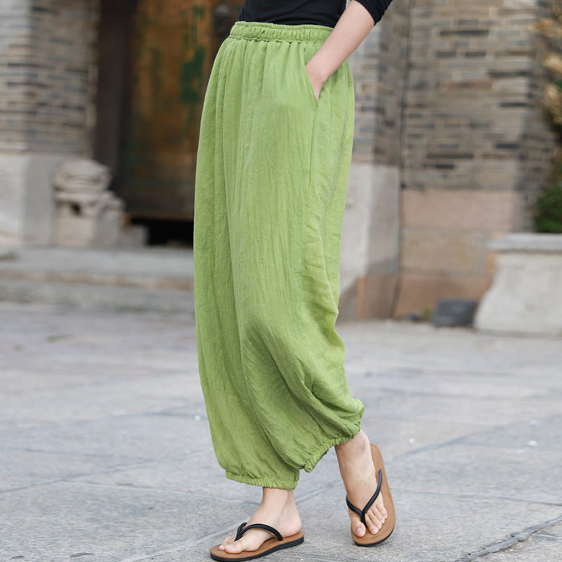 Buddha Stones Casual Summer Women's Cotton Pants With Pockets - image 1