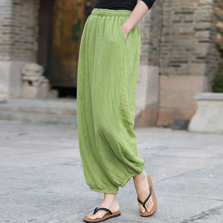Buddha Stones Casual Summer Women's Cotton Pants With Pockets - image 1